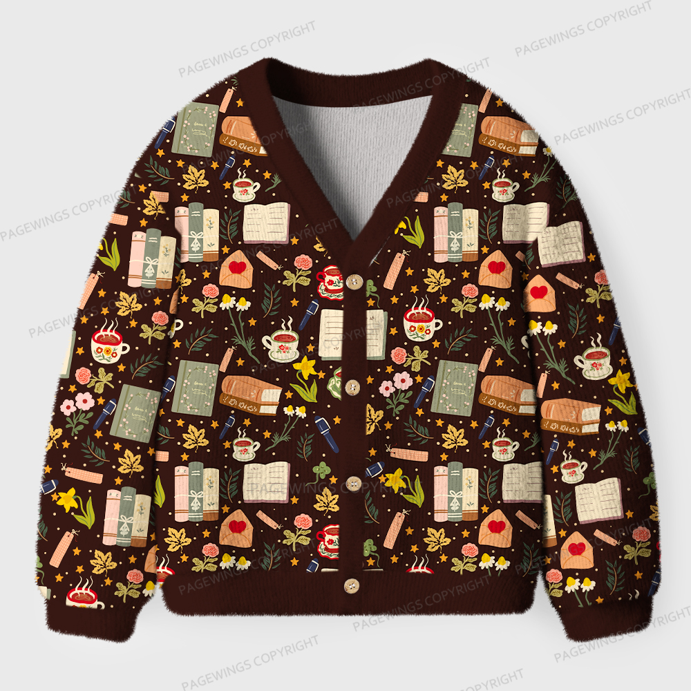 Pagewings Cozy Reading Unisex Cardigan Sweaters