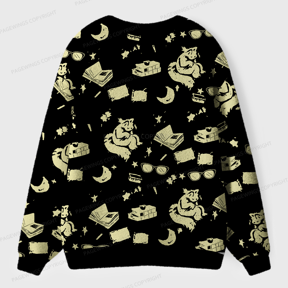 Pagewings Fantasy Reading Unisex Ugly Cardigan Sweaters