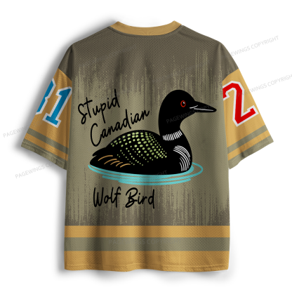 Pagewings Stupid Canadian Wolf Bird Unisex Mesh Jersey