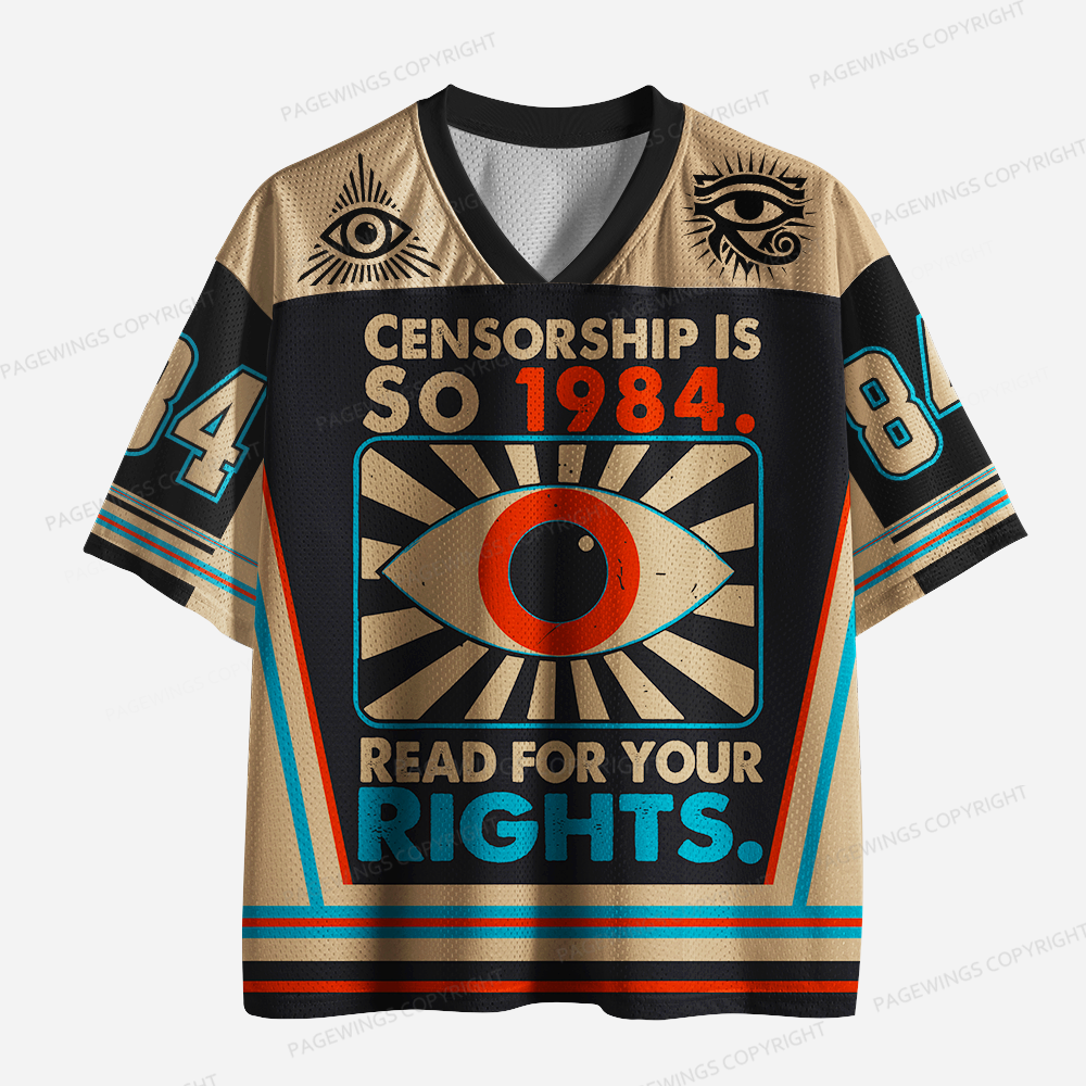 Pagewings Censorship Is So 1984 Unisex Mesh Jersey
