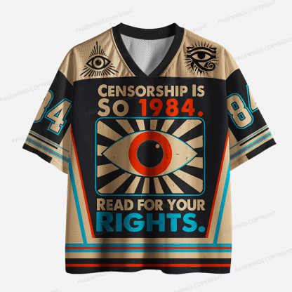 Pagewings Censorship Is So 1984 Unisex Mesh Jersey