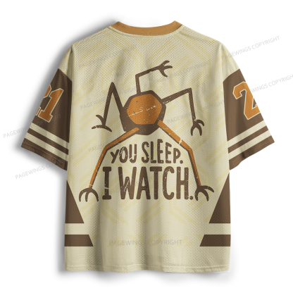 Pagewings You Sleep I Watch Unisex Mesh Jersey