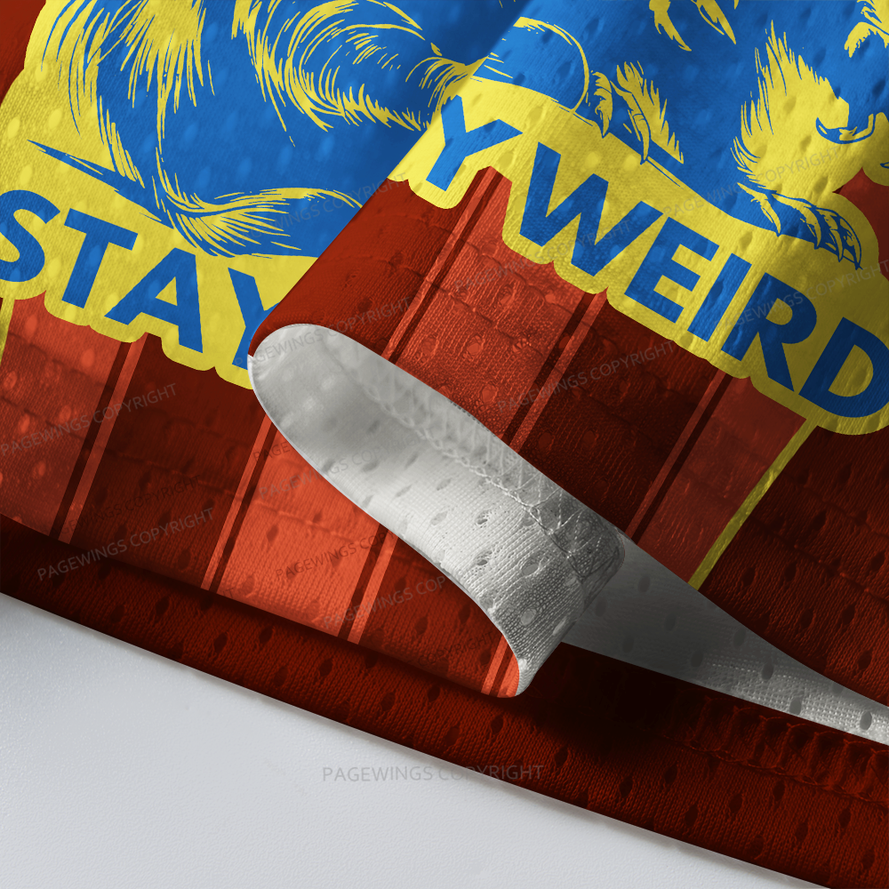 Pagewings Read Books Stay Weird Unisex Mesh Jersey 