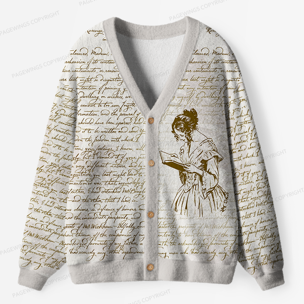 Pagewings Barely Tolerable Book Lover Unisex Ugly Cardigan Sweaters