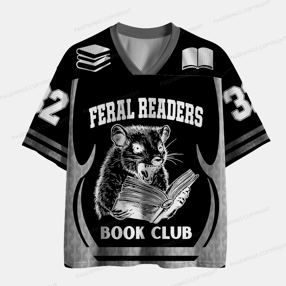 Pagewings Feral Readers Book Club Unisex Mesh Jersey