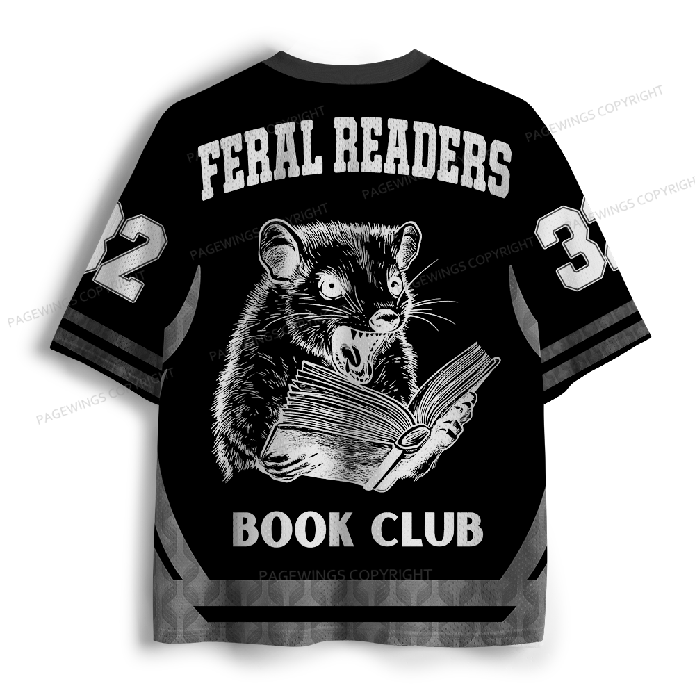 Pagewings Feral Readers Book Club Unisex Mesh Jersey