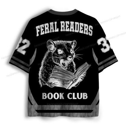 Pagewings Feral Readers Book Club Unisex Mesh Jersey