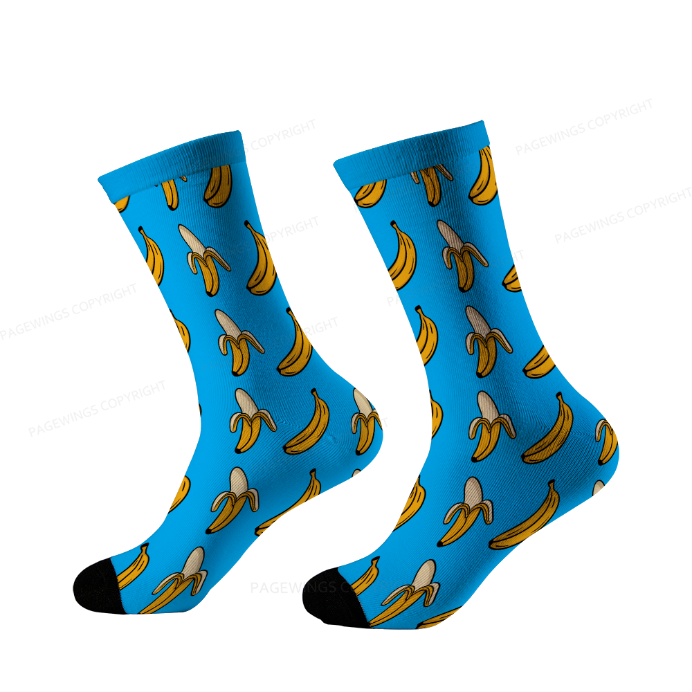 Pagewings Blue Banana Unisex Socks