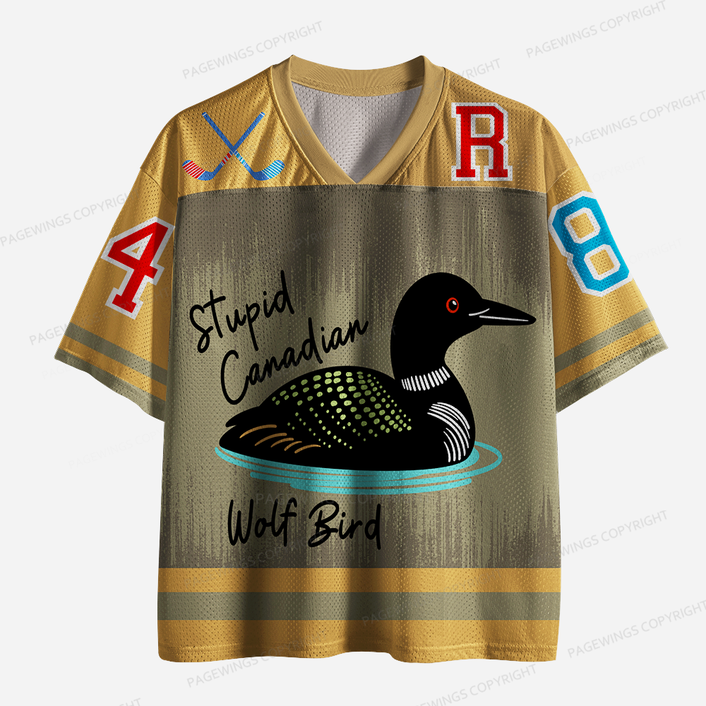 Pagewings Stupid Canadian Wolf Bird Unisex Mesh Jersey