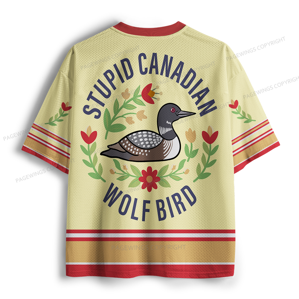 Pagewings Stupid Canadian Wolf Bird Unisex Mesh Jersey