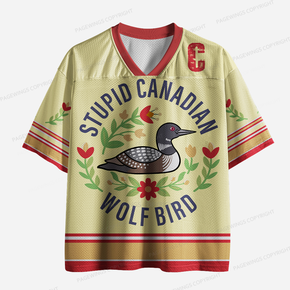 Pagewings Stupid Canadian Wolf Bird Unisex Mesh Jersey