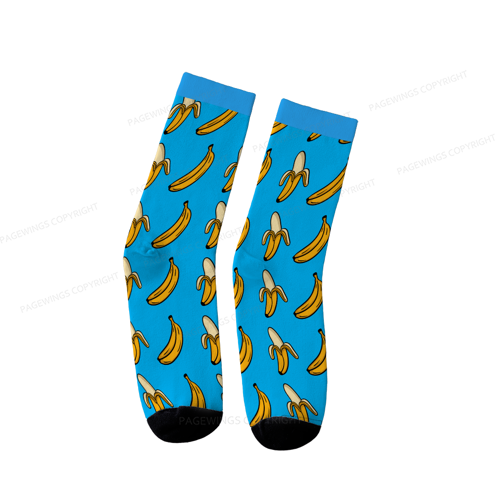 Pagewings Blue Banana Unisex Socks