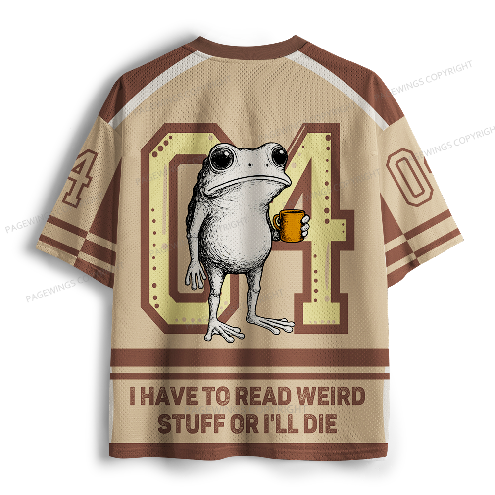 Pagewings I Have To Read Weird Stuff Or I'll Die Unisex Mesh Jersey