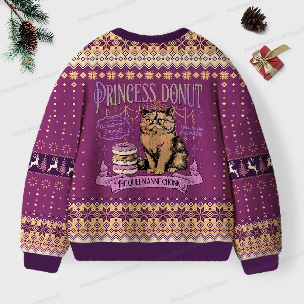 Pagewings The Queen Anne Chonk  Unisex Ugly Knit Sweatshirt