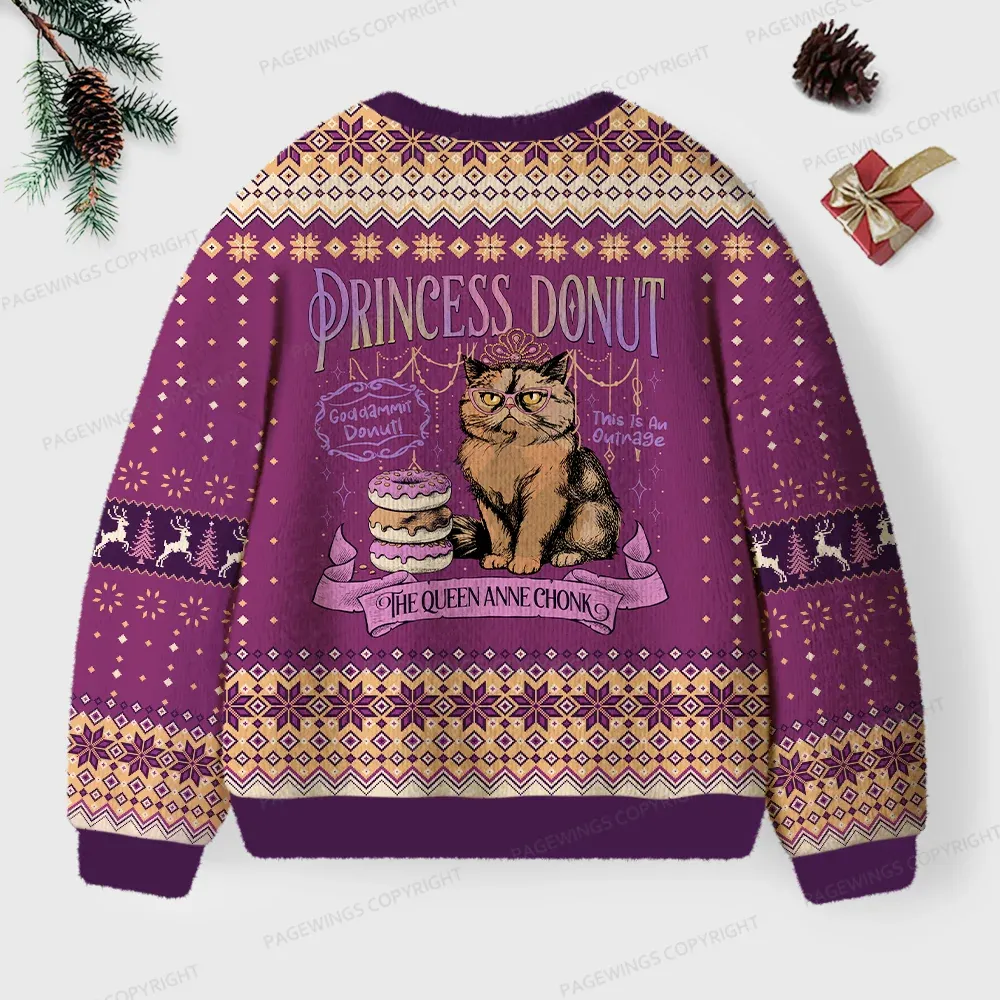 Pagewings The Queen Anne Chonk  Unisex Ugly Knit Sweatshirt