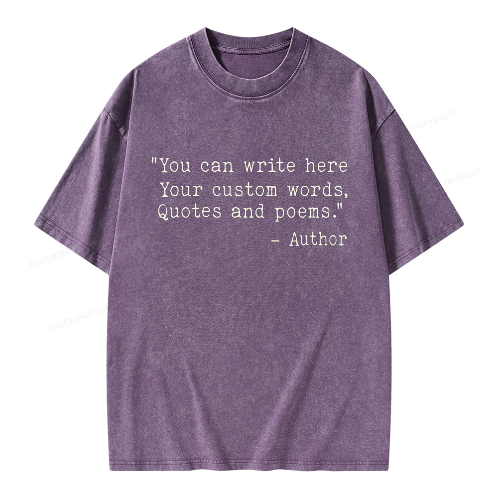 Pagewings Personalized Typewriter  Unisex Washed T-shirt