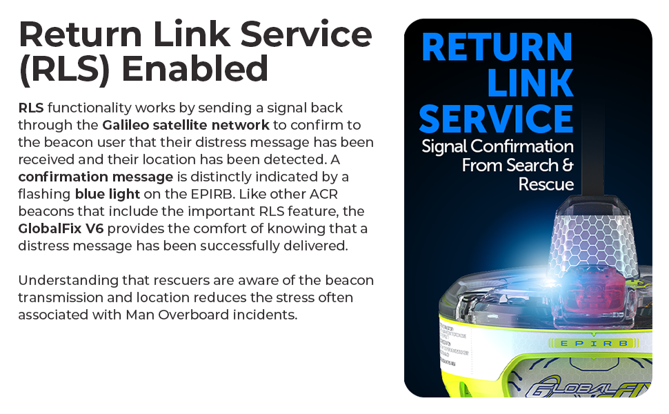 RLS enhanced EPIRB, GlobalFix V6