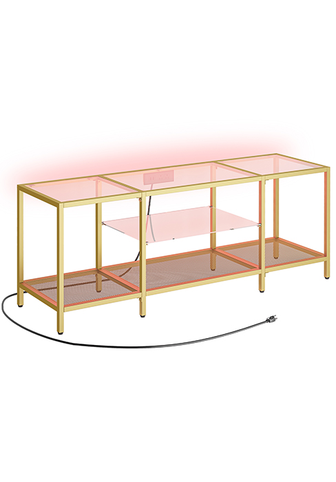 Gold TV Stand with led lights GD145UDS01