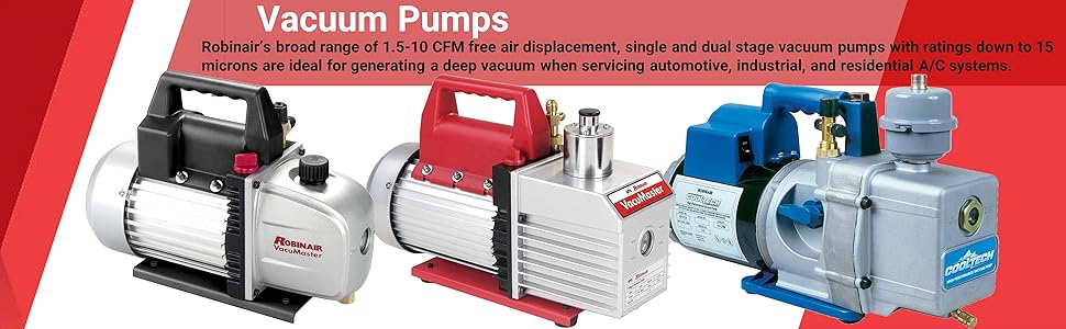 Bosch Robinair Automotive Residential Industrial Air Conditioning Vacuum Pump Single Dual Stage