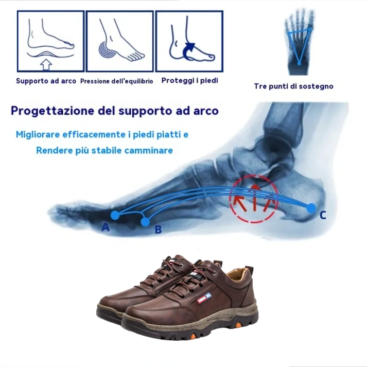 【⏰Sconto del 50% oggi - da non perdere】 Scarpe ortopediche dal design ergonomico - pelle di alta qualità + cuciture a mano 👞