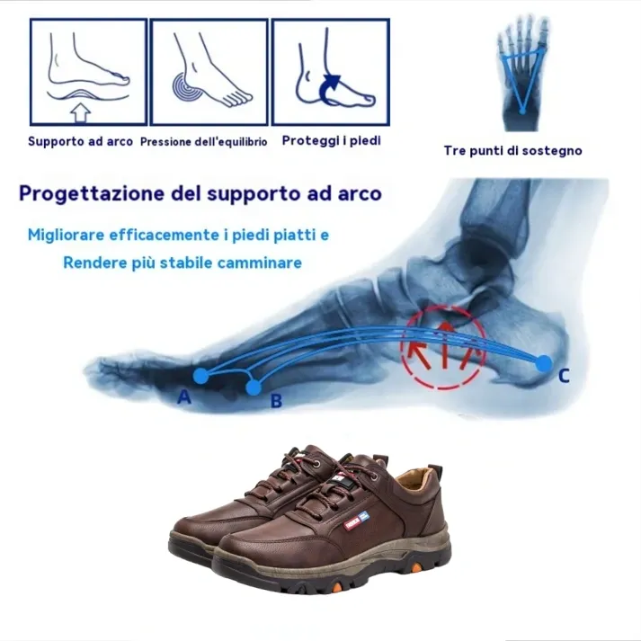 【⏰Sconto del 50% oggi - da non perdere】 Scarpe ortopediche dal design ergonomico - pelle di alta qualità + cuciture a mano 👞