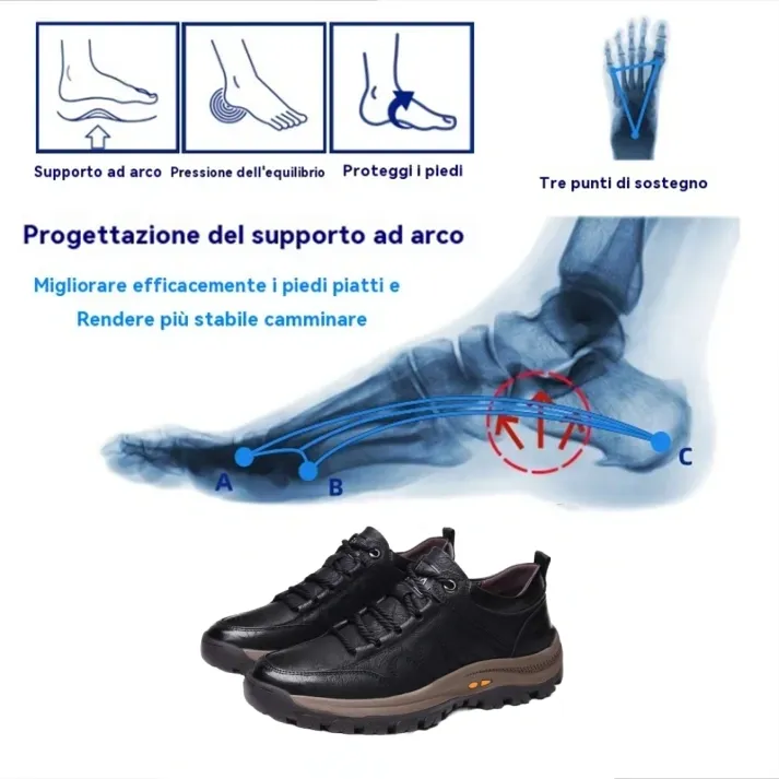 (🎉50% di sconto oggi, solo oggi - da non perdere) - Scarpe ortopediche da uomo in autentica pelle di vitello australiana ✅ Camminata comoda, sollievo dal dolore