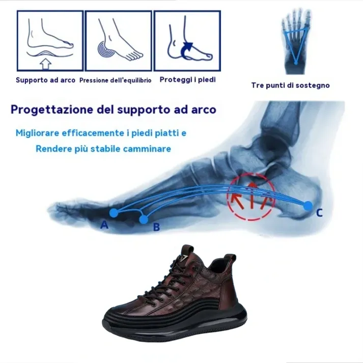 🔥 (50% di sconto oggi, finirà presto) - Scarpe da passeggio da uomo in vera pelle, comode ✅ Sollievo dal dolore, supporto per l'arco plantare - Design grafico a coccodrillo