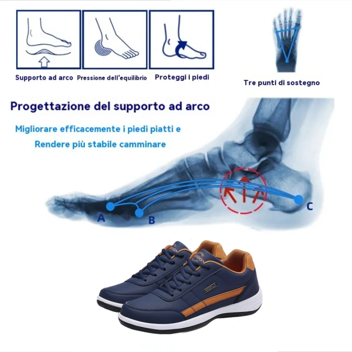 (⏰Sconto del 50% oggi, da non perdere🔥) Scarpe casual da uomo, comode ✅ Supporto plantare - design ergonomico
