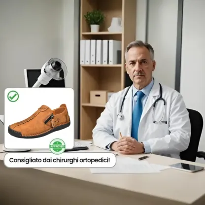 [🔥Oggi a metà prezzo: da non perdere] Scarpe ortopediche in pelle di vitello dal design ergonomico - design con supporto dell'arco plantare👞Sbarazzati facilmente del dolore ai piedi