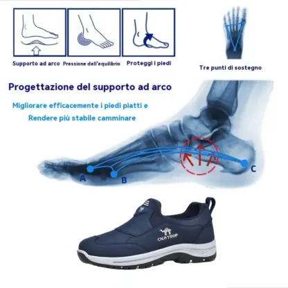 [Sconto a metà prezzo oggi - da non perdere] Scarpe casual da uomo dal design ergonomico - allevia efficacemente il dolore quando si cammina 👞Regola la posizione corretta del corpo umano
