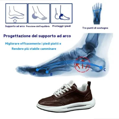 [Sconto a metà prezzo oggi - da non perdere] Scarpe casual da uomo dal design ergonomico - allevia efficacemente il dolore quando si cammina 👞Regola la posizione corretta del corpo umano
