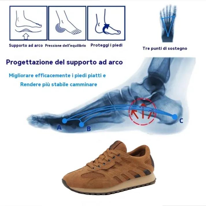 [Offerta di oggi a metà prezzo: da non perdere] Scarpe casual da uomo dal design ergonomico: alleviano efficacemente il dolore quando si cammina👞Supporto dell'arco plantare