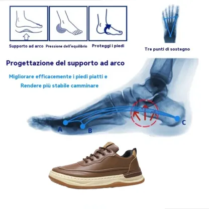 (🎉Sconto del 50% oggi, non perdertelo) 🐂 Scarpe ortopediche da uomo in pelle di vitello australiana 👞Cucite a mano, impermeabili e antiscivolo ✅Supporto dell'arco plantare: camminata confortevole