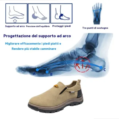 (🎉50% di sconto oggi, non perdertelo) 🐂 Scarpe ortopediche da uomo in vera pelle di vitello australiana 👞Cucite a mano, impermeabili e antiscivolo ✅ Supporto dell'arco plantare: camminata confortevole