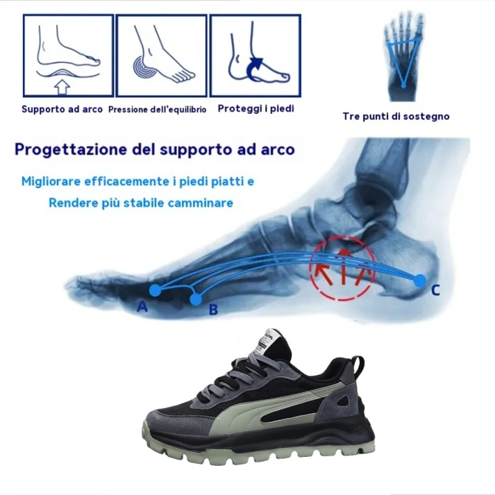 [Sconto del 50% oggi - non perdertelo] 🔥 Scarpe da passeggio dal design ergonomico 👞Cucite a mano - impermeabili e antiscivolo ✅ Supporto dell'arco plantare per una camminata confortevole