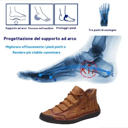 [⏰Sconto del 50% per un periodo limitato, solo per oggi] Scarpe ortopediche in pelle bovina dal design ergonomico👞Confortevoli (allevia il dolore ai piedi) cucite a mano per una camminata confortevole