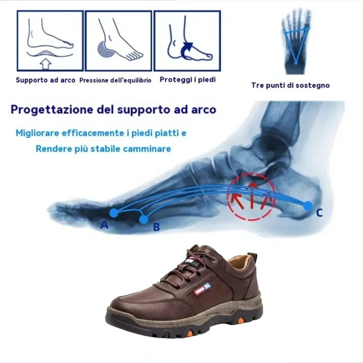 (🎉50% di sconto l'ultimo giorno, non perdertelo) 🐂 Scarpe ortopediche da uomo in pelle di vitello australiana 👞Cucite a mano, traspiranti ✅Supporto dell'arco plantare: camminata confortevole