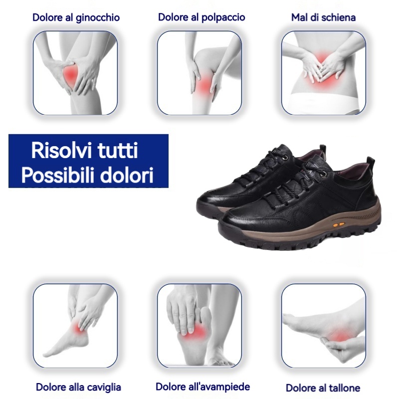 (🎉Sconto del 50% oggi, in scadenza a breve)🐂Scarpe ortopediche da uomo in autentica pelle di vitello australiana✅ Supporto dell'arco plantare: camminata comoda, sollievo dal dolore