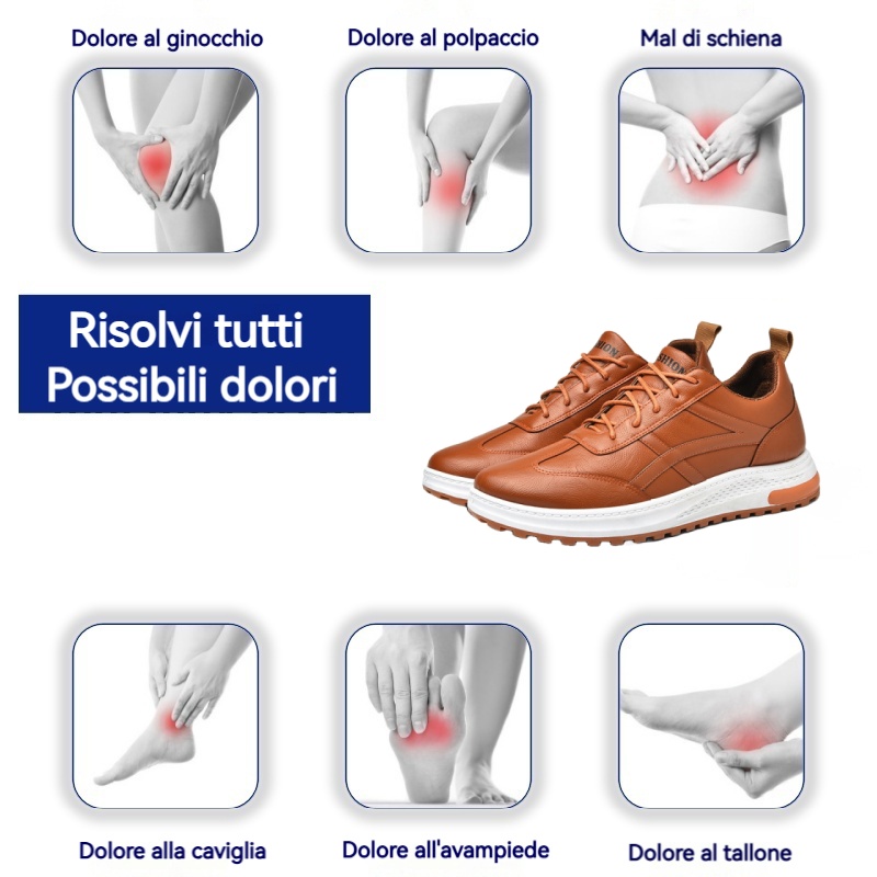 (🎉 Saldi di oggi 50% di sconto, non perderteli) Scarpe ortopediche da uomo dal design ergonomico ✅ Supporto dell'arco plantare: camminata comoda e senza dolore - cucita a mano