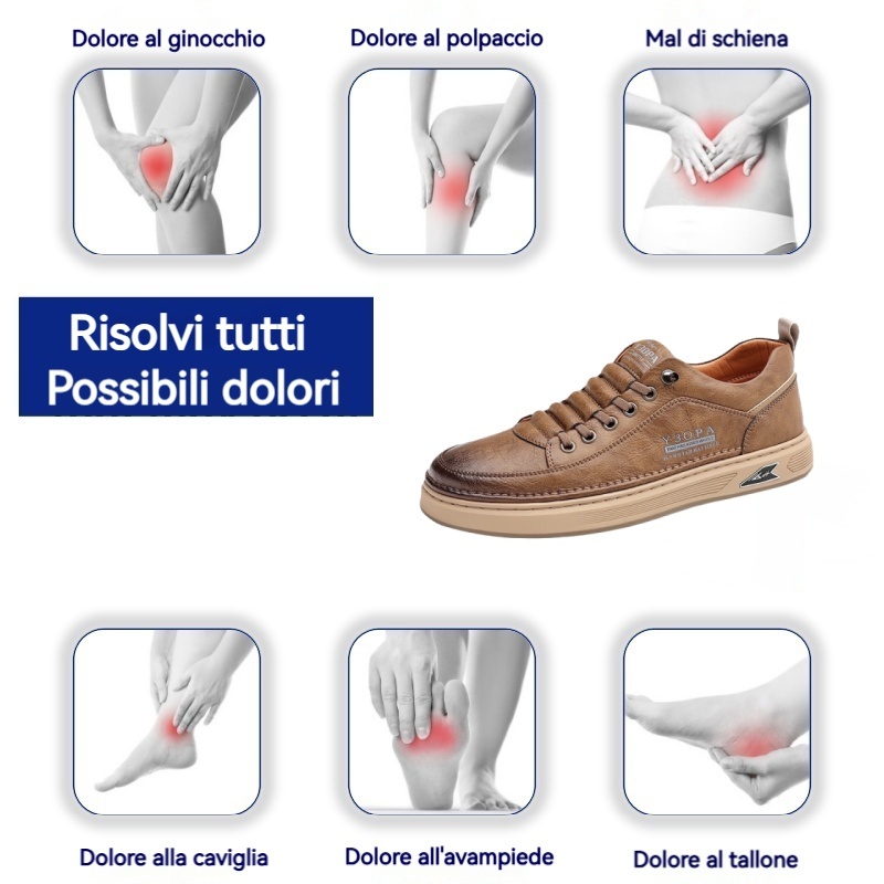 (🎉Sconto del 50% oggi, non perdertelo) 🐂 Scarpe ortopediche da uomo in pelle di vitello australiana 👞Cucite a mano, impermeabili e antiscivolo ✅Supporto dell'arco plantare: camminata confortevole