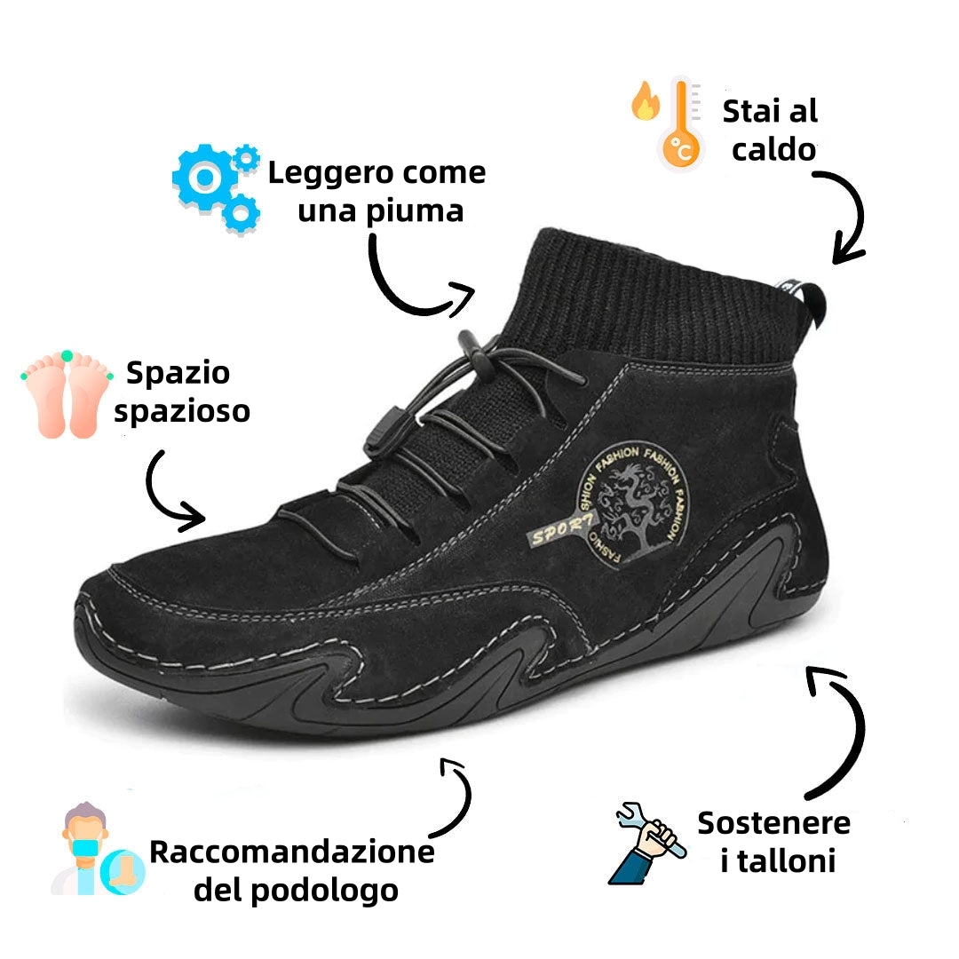 【⏰Sconto del 50% oggi - da non perdere】 Scarpe ortopediche dal design ergonomico - pelle di alta qualità + lana selezionata