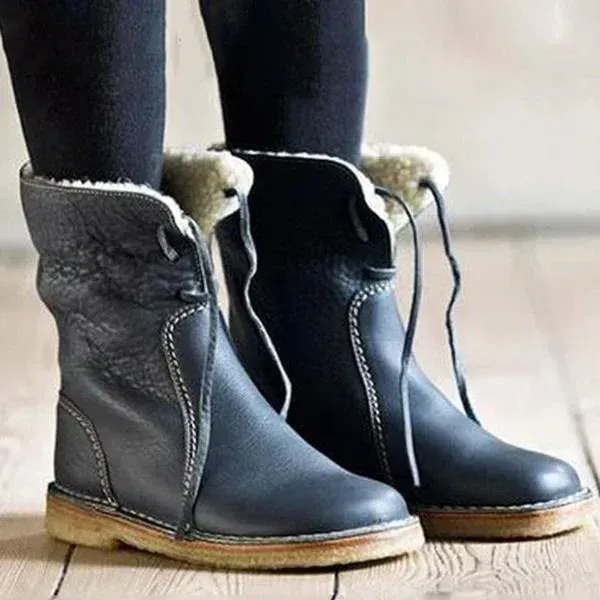 (🔥50% di sconto oggi - termina presto⏰) Stivali vintage in pelle di pecora morbidi e comodi con supporto per l'arco plantare - facilitano la camminata