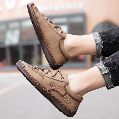 (🎉Ultimo giorno di sconto del 50%, non perdertelo) 🐂 Scarpe ortopediche da uomo in pelle di vitello australiana 👞Cucite a mano - traspiranti, impermeabili ✅Supporto dell'arco plantare: camminata confortevole