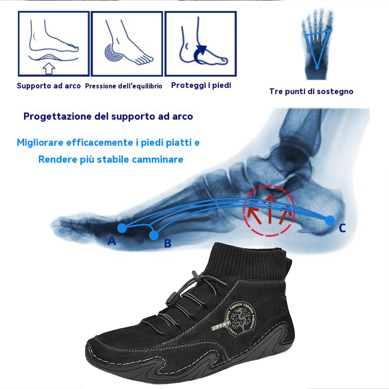 【⏰Sconto del 50% oggi - da non perdere】 Scarpe ortopediche dal design ergonomico - pelle di alta qualità + lana selezionata