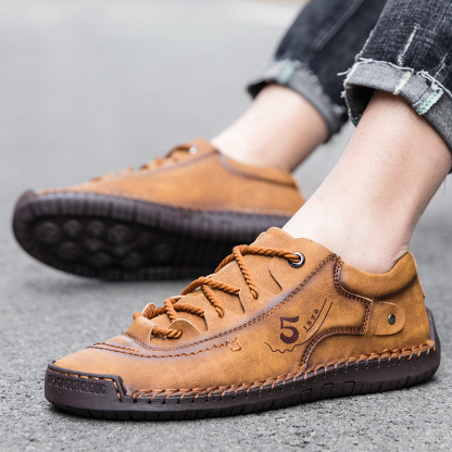 (🎉Ultimo giorno di sconto del 50%, non perdertelo) 🐂 Scarpe ortopediche da uomo in pelle di vitello australiana 👞Cucite a mano - traspiranti, impermeabili ✅Supporto dell'arco plantare: camminata confortevole