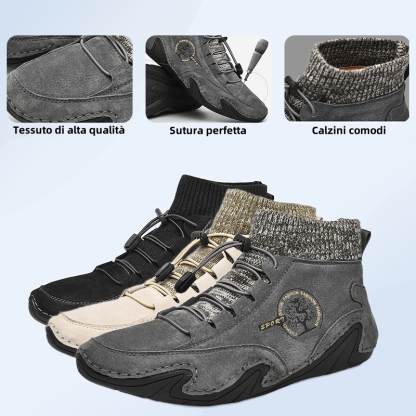 【⏰Sconto del 50% oggi - da non perdere】 Scarpe ortopediche dal design ergonomico - pelle di alta qualità + lana selezionata