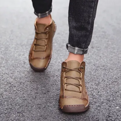 (🎉Sconto del 50% di oggi, in scadenza a breve) 🐂 Scarpe ortopediche da uomo in vera pelle di vitello australiana 👞Cucite a mano - impermeabili e antiscivolo ✅ Supporto dell'arco plantare: camminata confortevole
