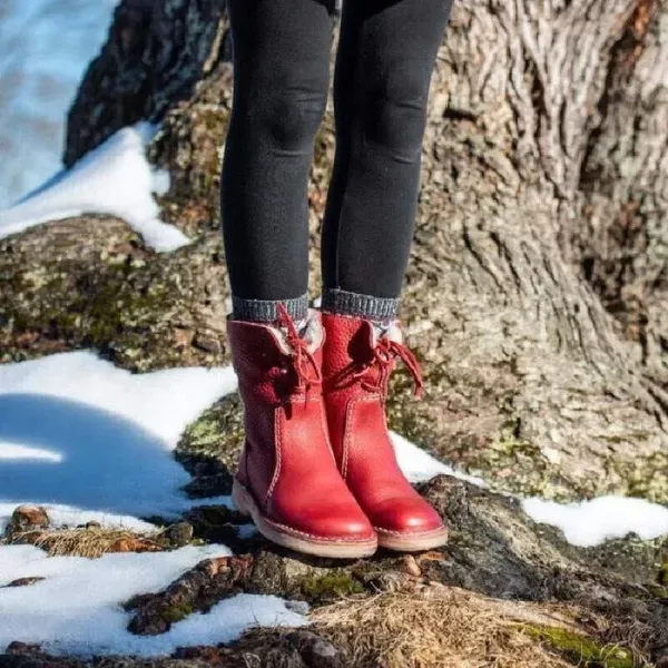 (🔥50% di sconto oggi - termina presto⏰) Stivali vintage in pelle di pecora morbidi e comodi con supporto per l'arco plantare - facilitano la camminata