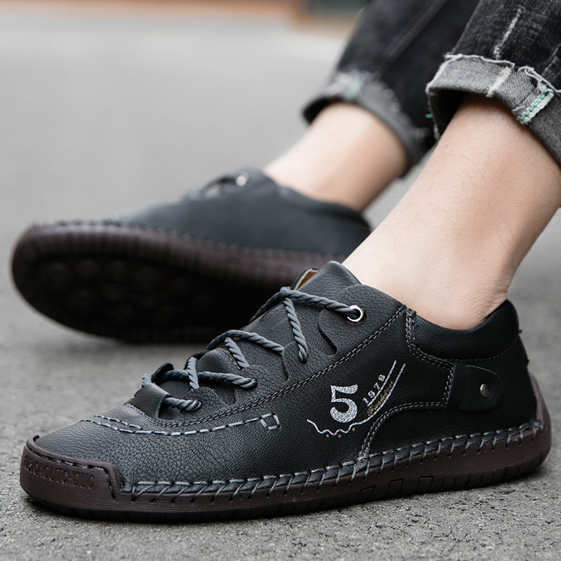 (🎉Ultimo giorno di sconto del 50%, non perdertelo) 🐂 Scarpe ortopediche da uomo in pelle di vitello australiana 👞Cucite a mano - traspiranti, impermeabili ✅Supporto dell'arco plantare: camminata confortevole