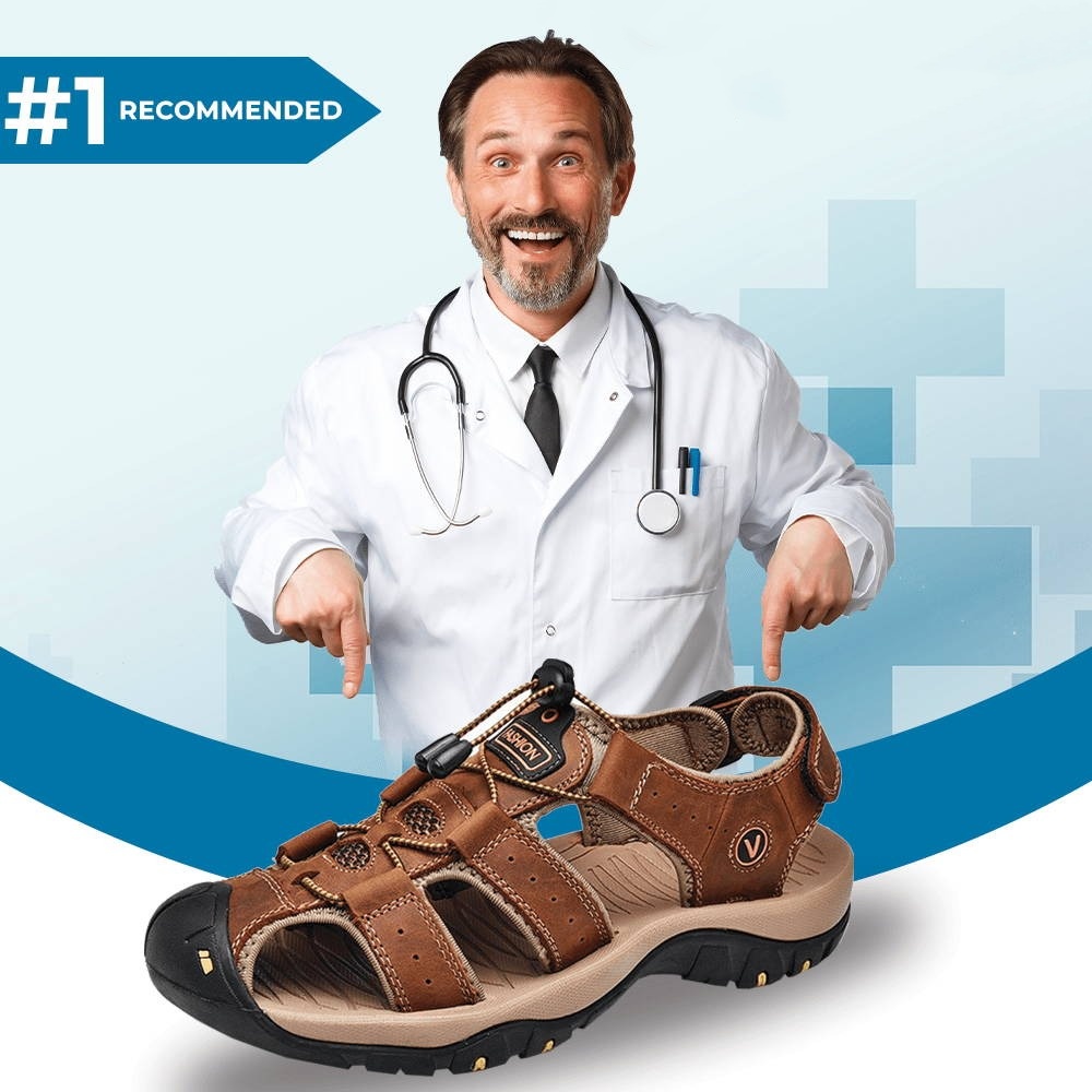 [🎁Oggi metà prezzo, non perdertelo] Sandali ortopedici dal design ergonomico: camminata senza dolore 👞 Rendono la camminata più confortevole (realizzati in pelle di vitello + cuciti a mano)
